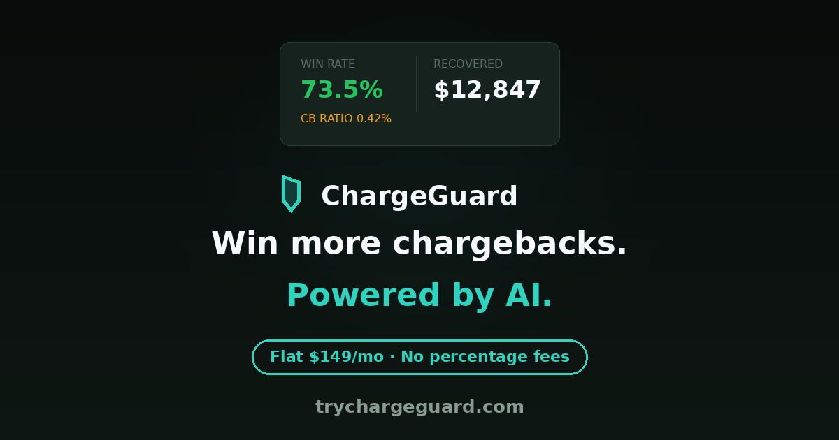 ChargeGuard - AI-Powered Chargeback Defense | Flat Pricing from $149/mo